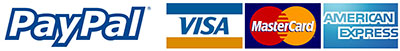 Paypal, Visa, MasterCard, American Express logo