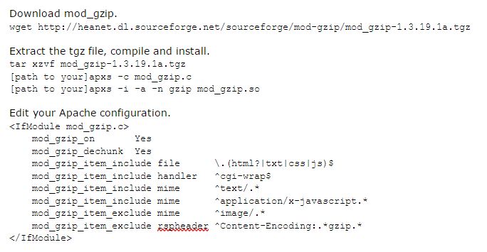 Use compression by using mod_gzip